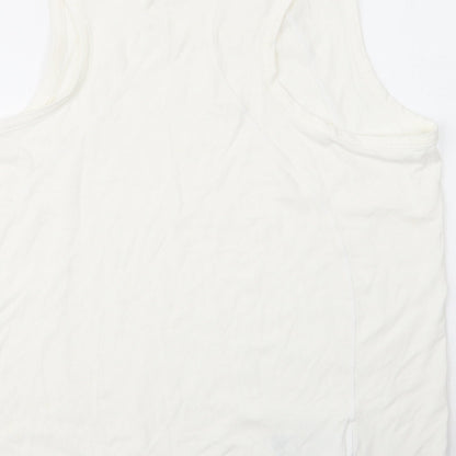 Oxlayne Mens White  Cotton Basic Tank Size XL Round Neck