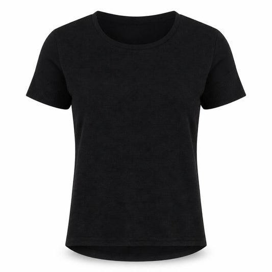Front view of Vera Moda women’s black polyester basic blouse, size M, round neck