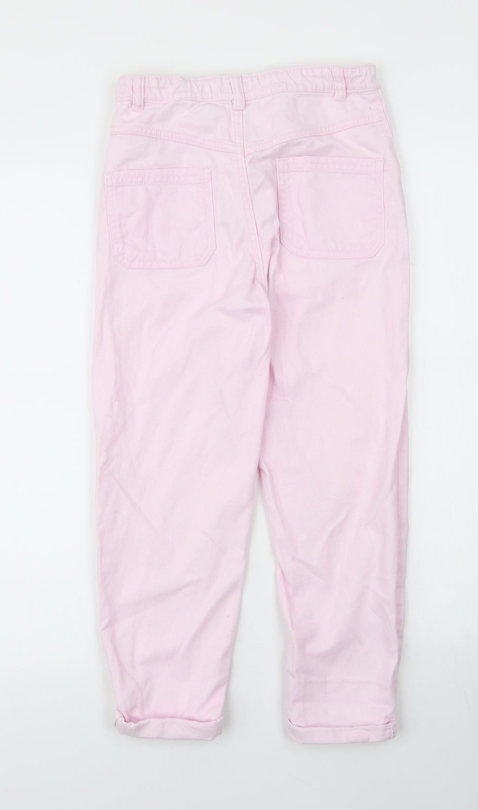 F&F Girls Orange  Cotton Tapered Jeans Size 9 Months L21 in Regular Zip
