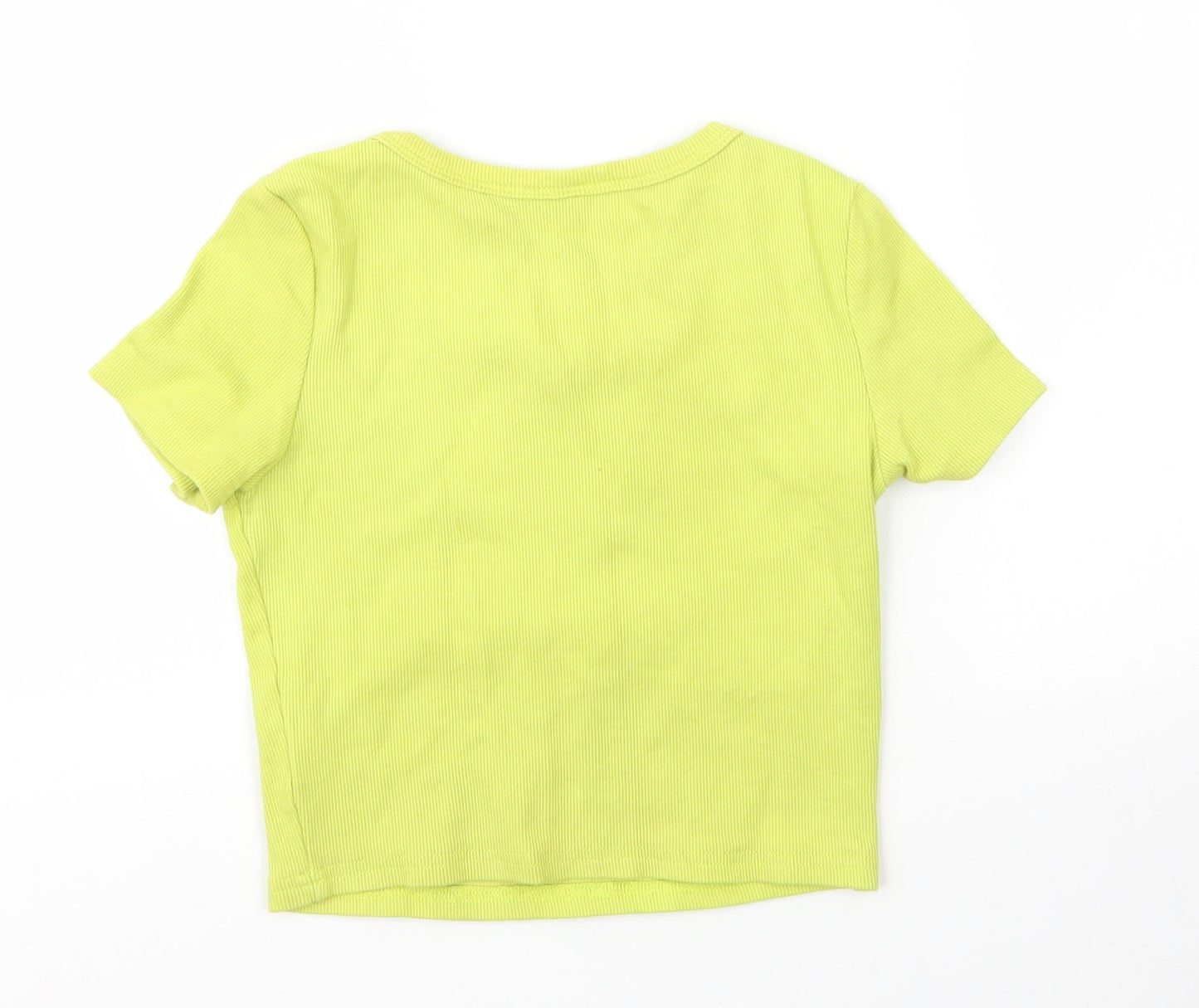 Womens UK Size S Preworn Green Basic T-Shirt