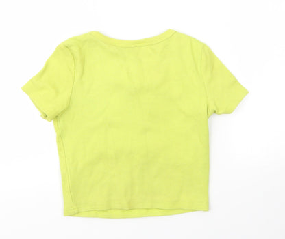 Womens UK Size S Preworn Green Basic T-Shirt