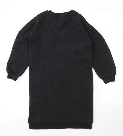 TU Girls Black Round Neck  Cotton Tunic Jumper Size 8 Years