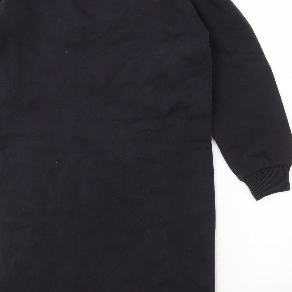 TU Girls Black Round Neck  Cotton Tunic Jumper Size 8 Years