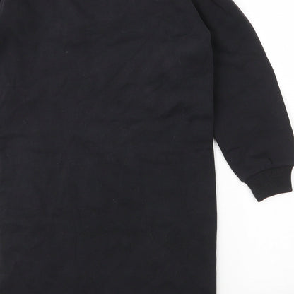 TU Girls Black Round Neck  Cotton Tunic Jumper Size 8 Years