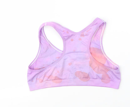 m&s Girls Purple Camouflage Nylon Camisole Tank Size 15 Years Scoop Neck