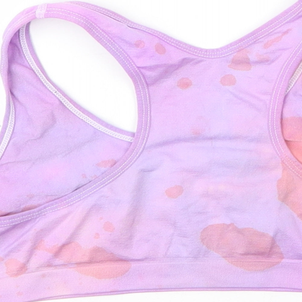 m&s Girls Purple Camouflage Nylon Camisole Tank Size 15 Years Scoop Neck