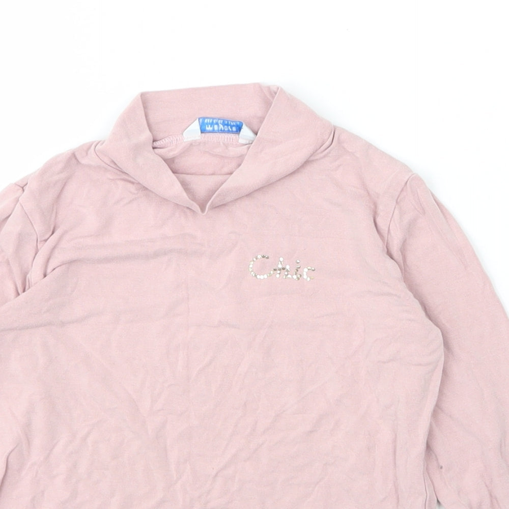 Mayoral Girls Pink  Cotton Basic Blouse Size 5 Years Round Neck