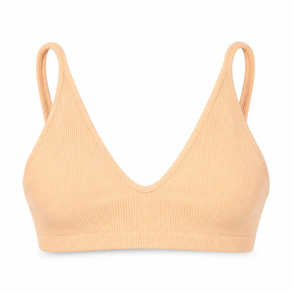Front view of Missguided women’s pink cotton cropped tank, size UK 12, v-neck