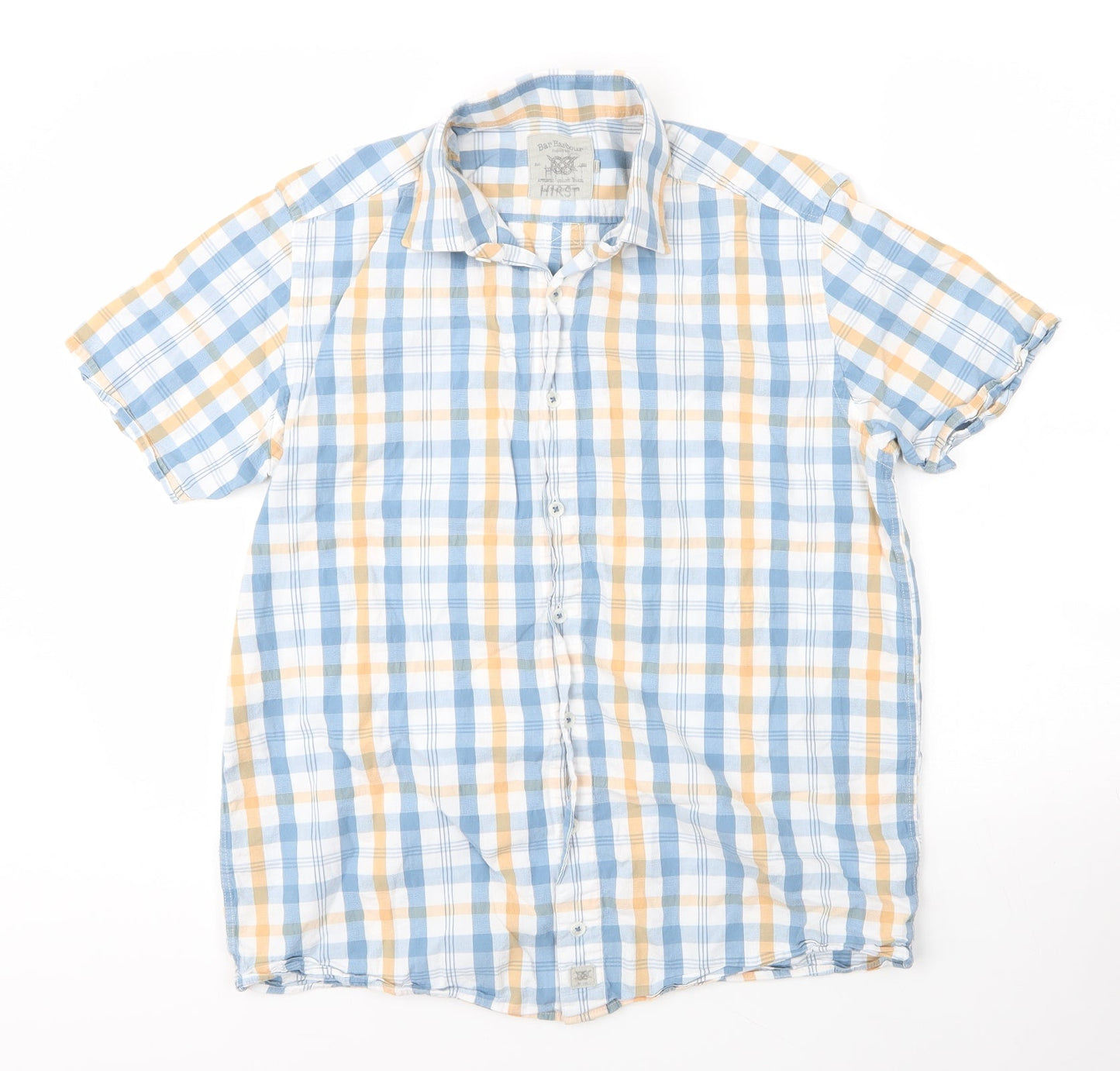 Mens UK Size M Bar Harbour Blue  Button-Up Short Sleeve Casual Shirt