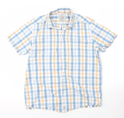 Mens UK Size M Bar Harbour Blue  Button-Up Short Sleeve Casual Shirt