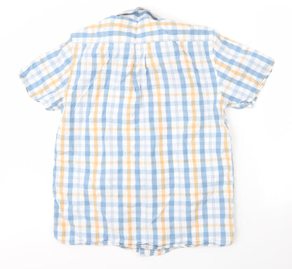 Mens UK Size M Bar Harbour Blue  Button-Up Short Sleeve Casual Shirt