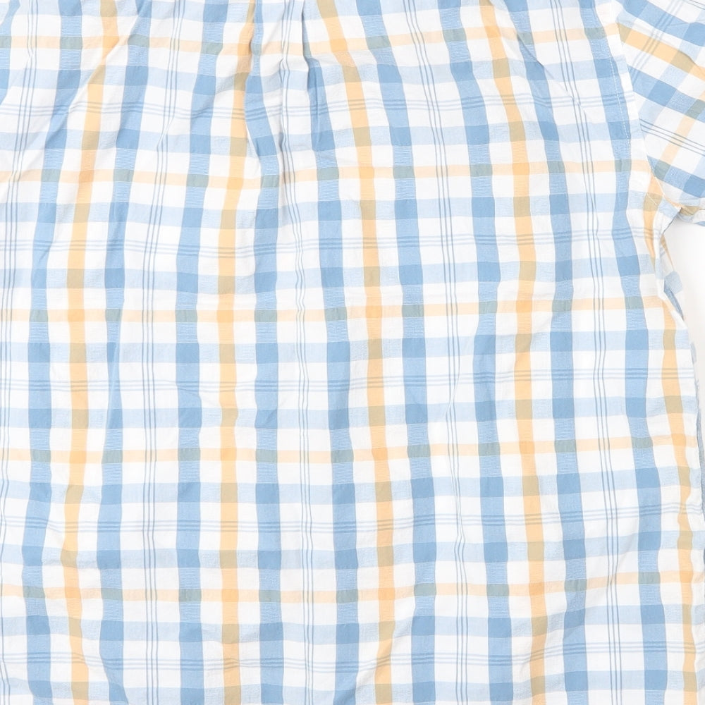 Mens UK Size M Bar Harbour Blue  Button-Up Short Sleeve Casual Shirt