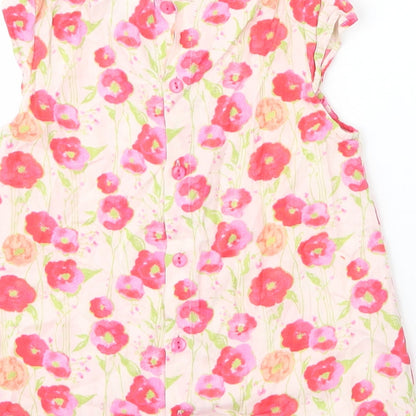 Charanga Girls Beige Floral Viscose Basic Blouse Size 5 Years Round Neck Button