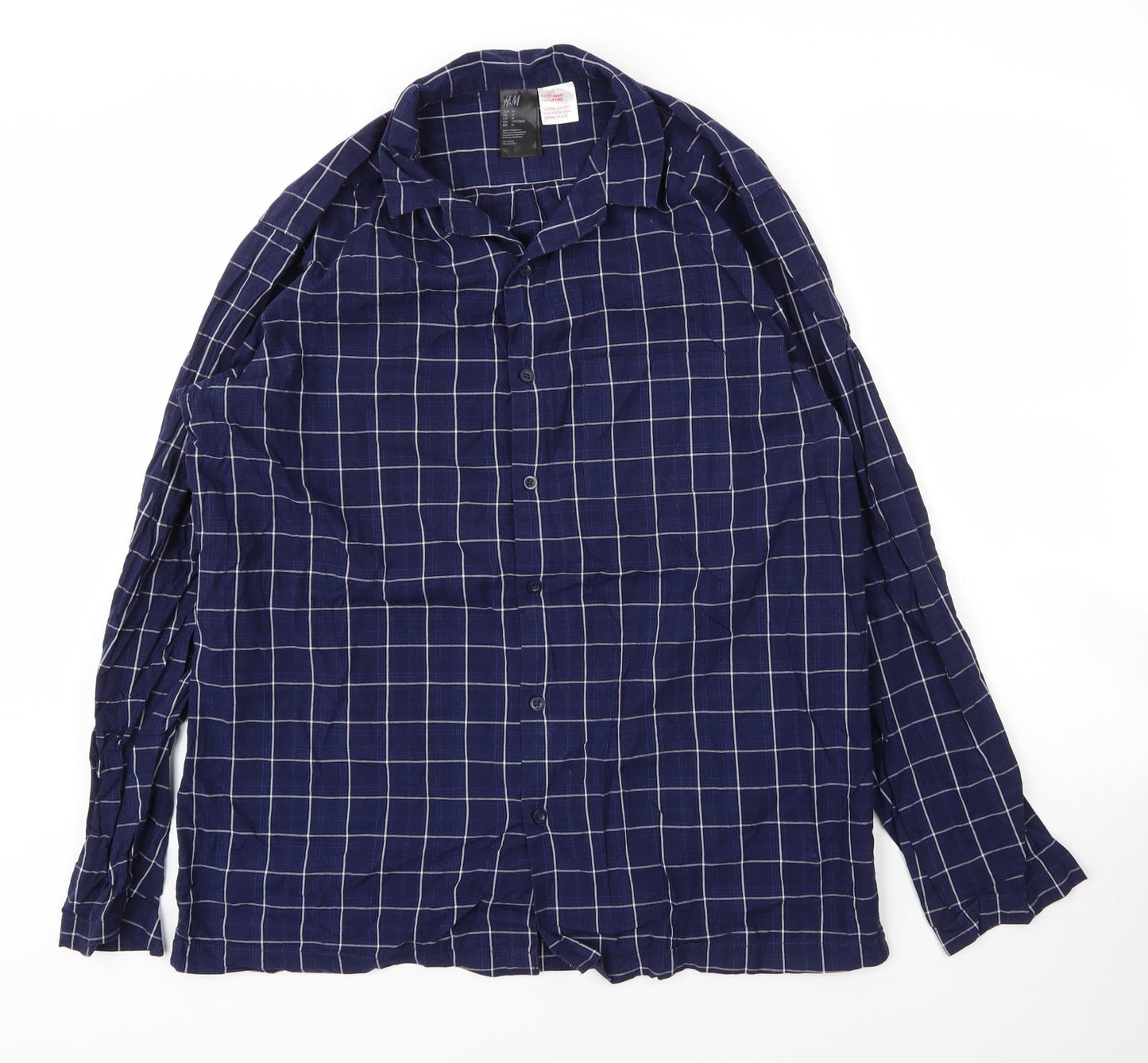 Mens UK Size M H&M Blue  Button-Up Long Sleeve Casual Shirt