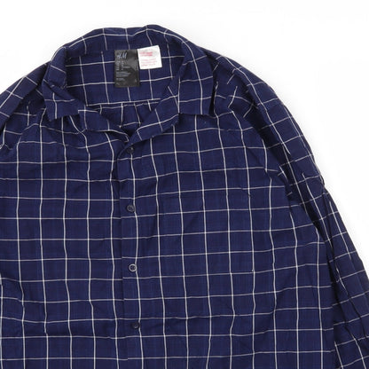 Mens UK Size M H&M Blue  Button-Up Long Sleeve Casual Shirt