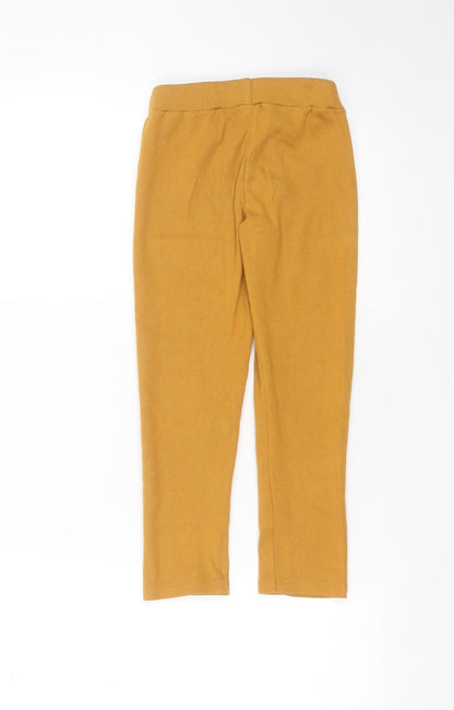 Preworn Girls Yellow  Polyester Carrot Trousers Size 8 Years  Extra-Slim  - leggings