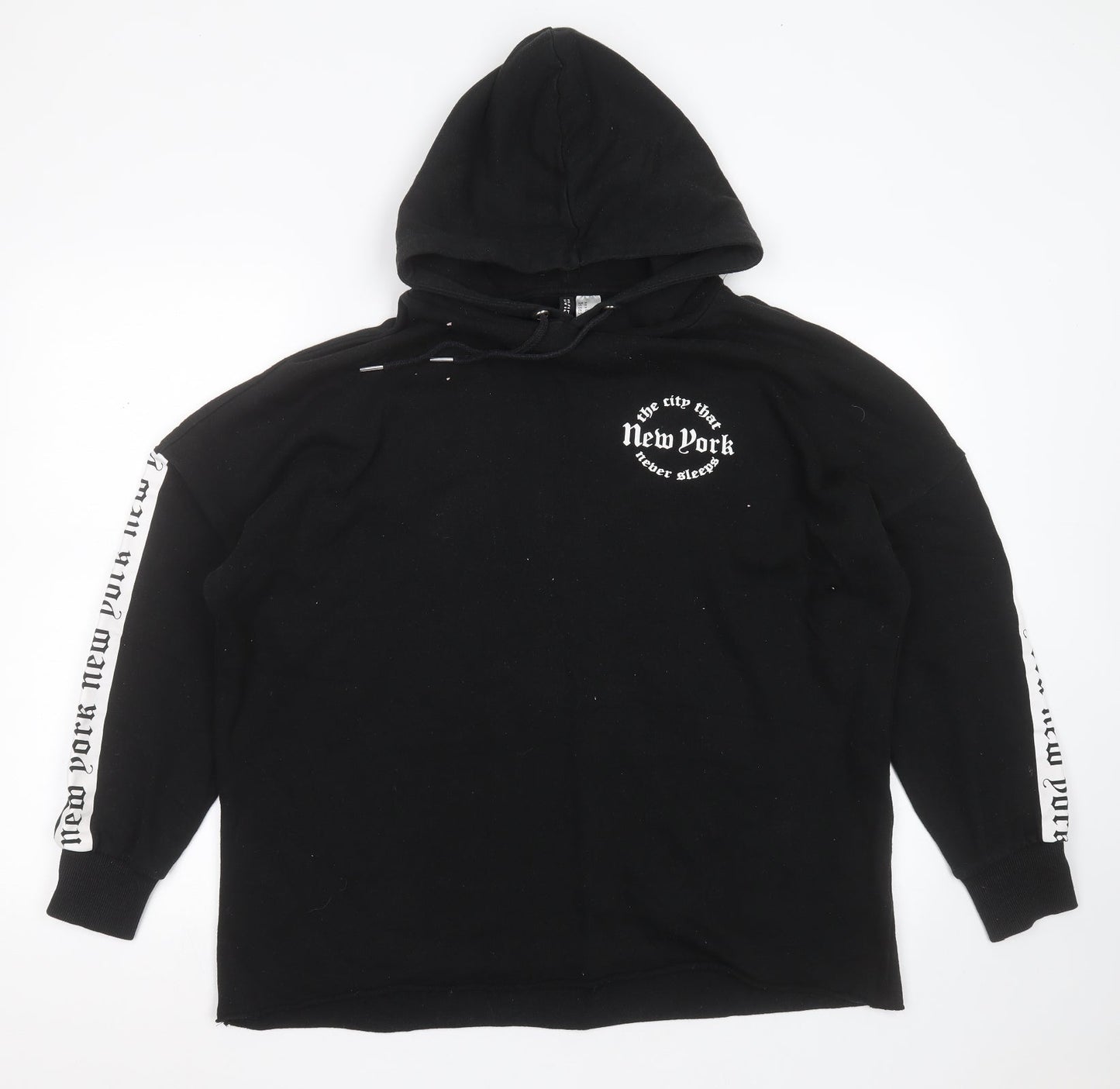Divided by H&M Womens Black  Cotton Pullover Hoodie Size M   - new york