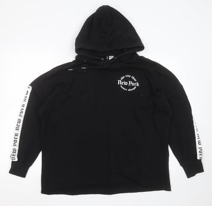 Divided by H&M Womens Black  Cotton Pullover Hoodie Size M   - new york