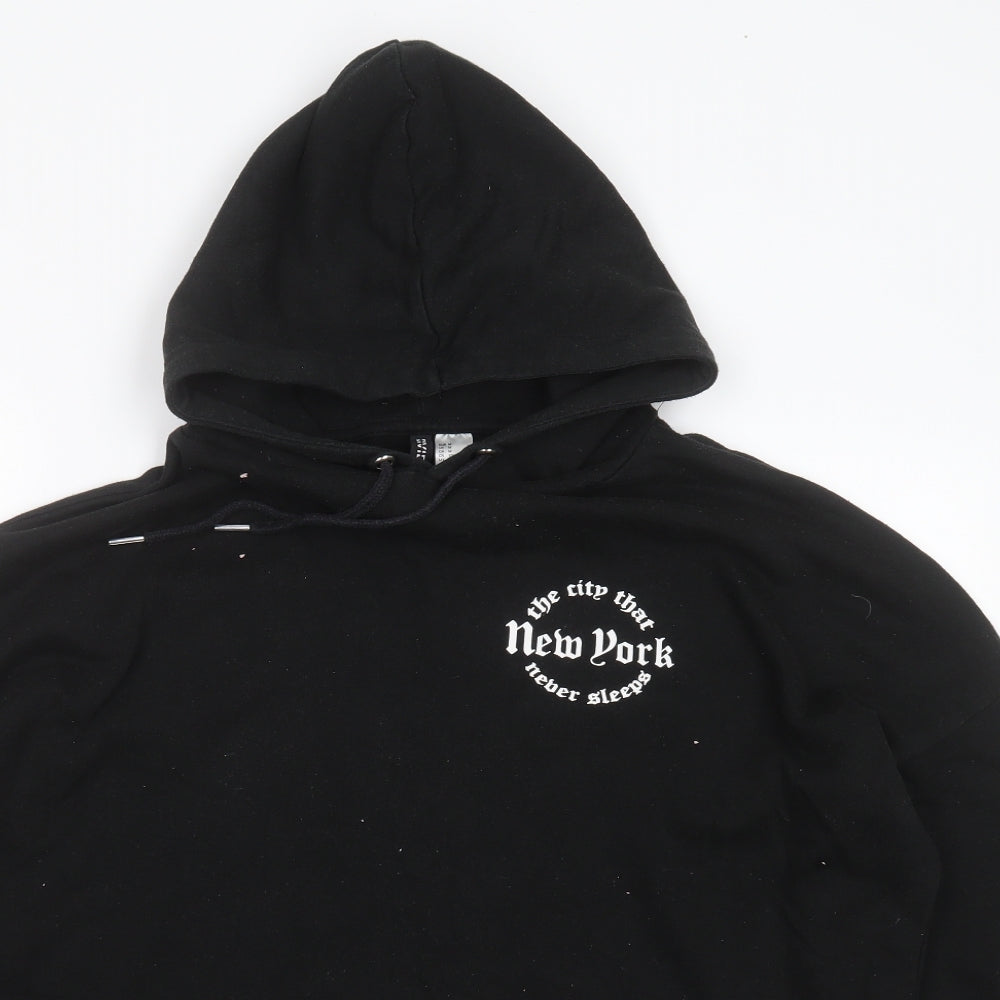 Divided by H&M Womens Black  Cotton Pullover Hoodie Size M   - new york