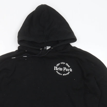 Divided by H&M Womens Black  Cotton Pullover Hoodie Size M   - new york