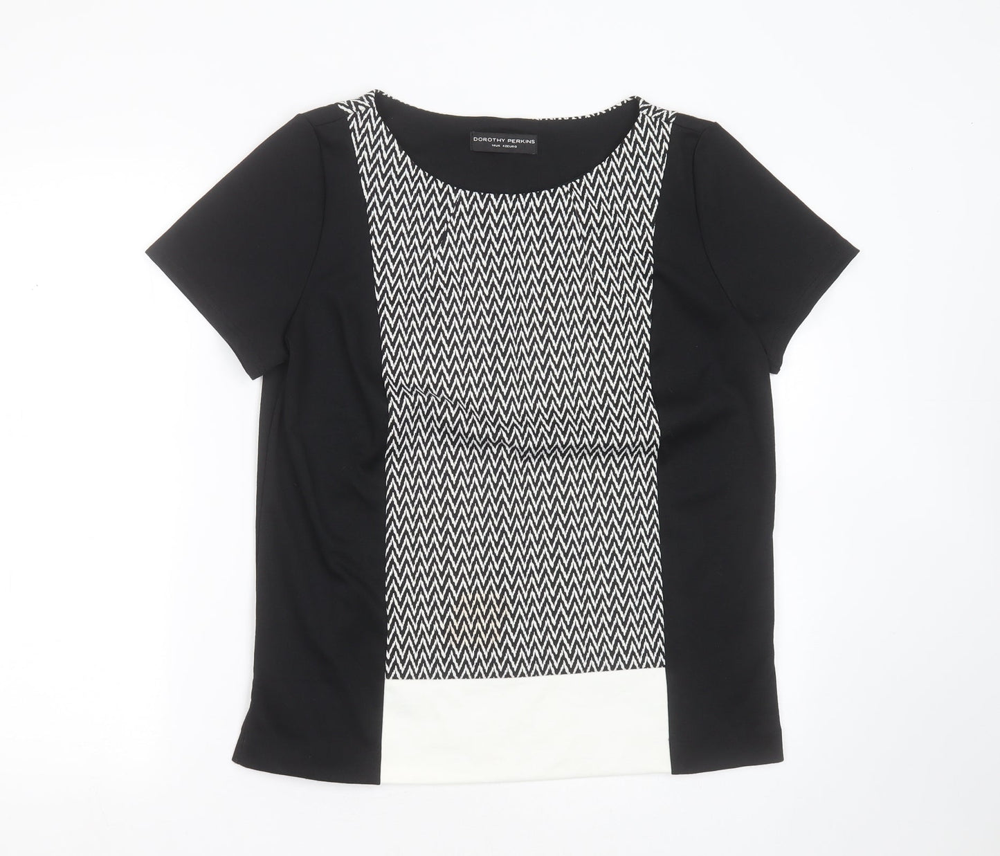 Womens UK Size 14 Dorothy Perkins Black Basic T-Shirt