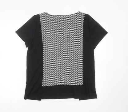 Womens UK Size 14 Dorothy Perkins Black Basic T-Shirt