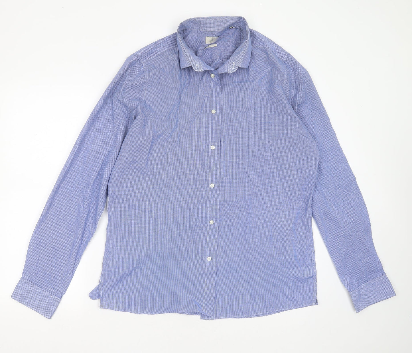 Mens UK Size 17 NEXT Blue  Button-Up Long Sleeve Casual Shirt