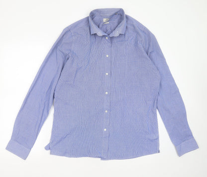 Mens UK Size 17 NEXT Blue  Button-Up Long Sleeve Casual Shirt