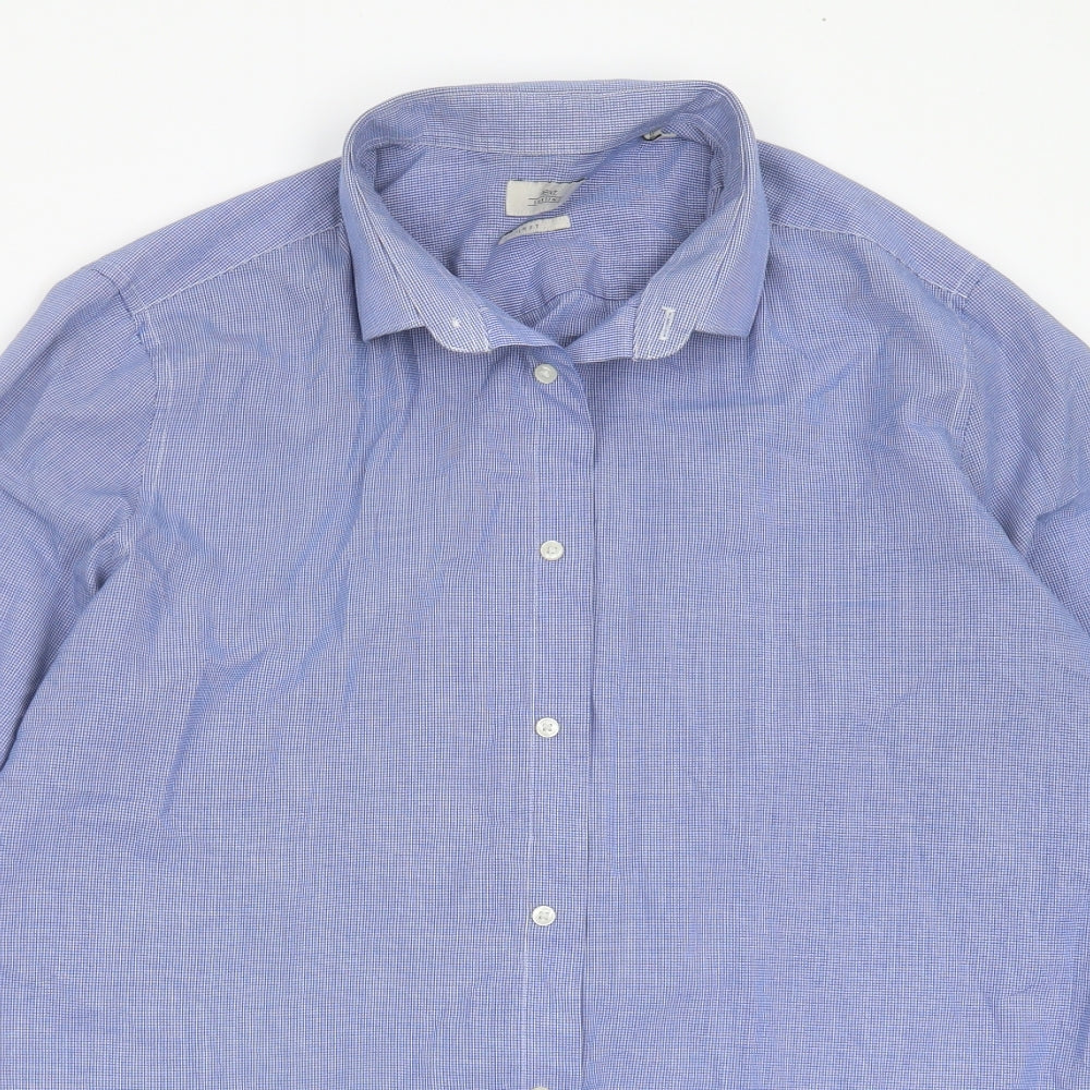 Mens UK Size 17 NEXT Blue  Button-Up Long Sleeve Casual Shirt