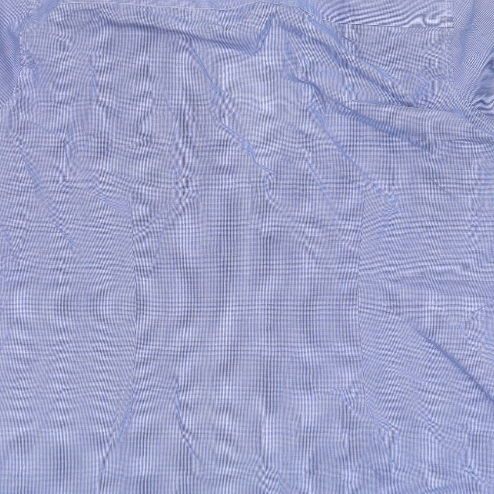 Mens UK Size 17 NEXT Blue  Button-Up Long Sleeve Casual Shirt
