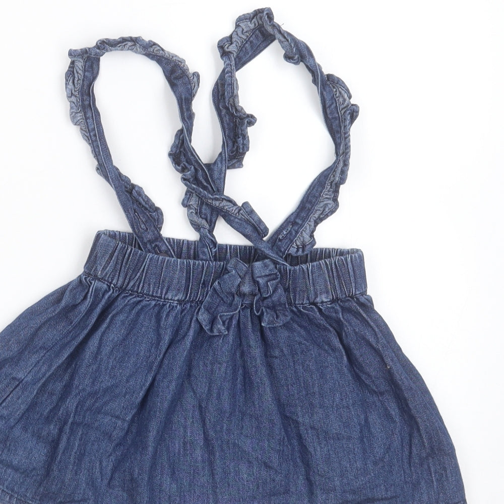 Matalan Girls Blue  Cotton A-Line Skirt Size 9-12 Months