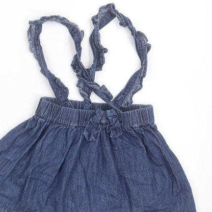 Matalan Girls Blue  Cotton A-Line Skirt Size 9-12 Months
