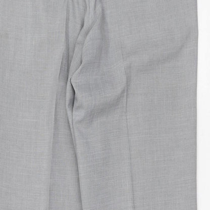 Marks and Spencer Mens Grey  Polyester Trousers  Size 36 in L31 in Regular Zip