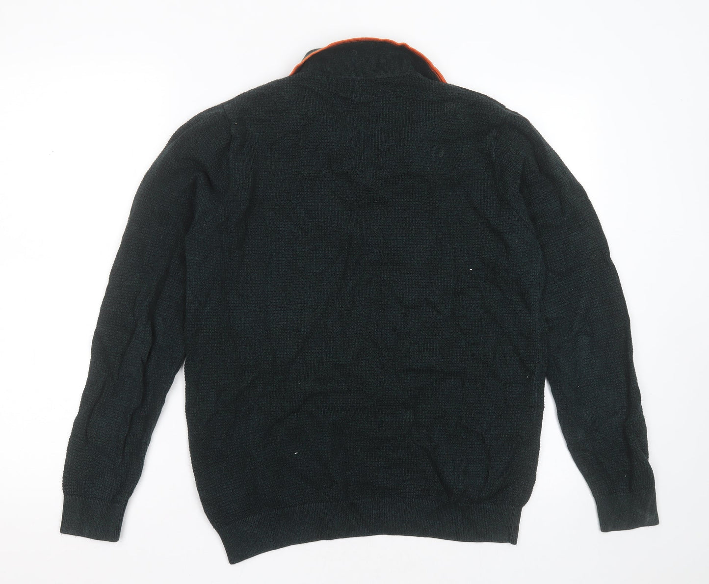 NEXT Mens Green Collared  Cotton Pullover Jumper Size M