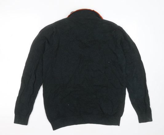 NEXT Mens Green Collared  Cotton Pullover Jumper Size M