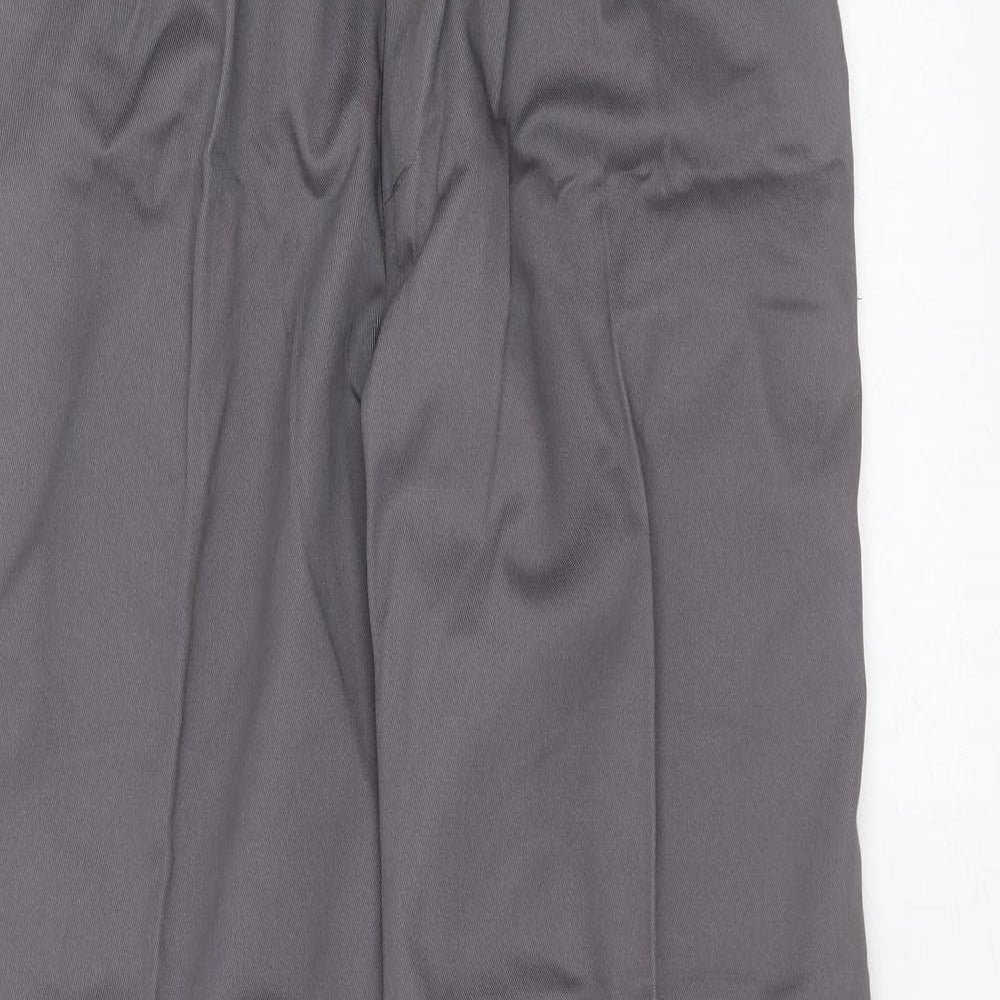 ashdan Mens Grey  Polyester Trousers  Size 30 in L31 in Regular Zip