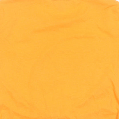 Primark Womens Orange  Polyester Basic T-Shirt Size S Round Neck - don't stress about it