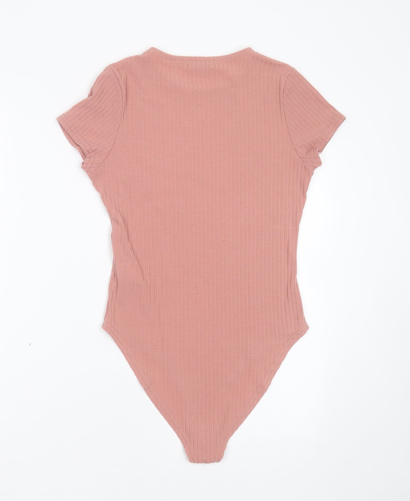 New Look Womens Pink Striped Polyester Bodysuit One-Piece Size 10