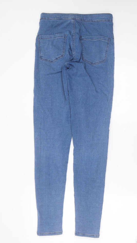 Topshop Womens Blue  Cotton Skinny Jeans Size 28 in L31 in Extra-Slim