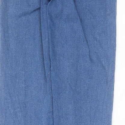 Topshop Womens Blue  Cotton Skinny Jeans Size 28 in L31 in Extra-Slim