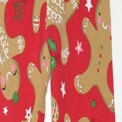TU Boys Red  Cotton Capri Trousers Size 9 Months  Regular  - Christmas Gingerbread