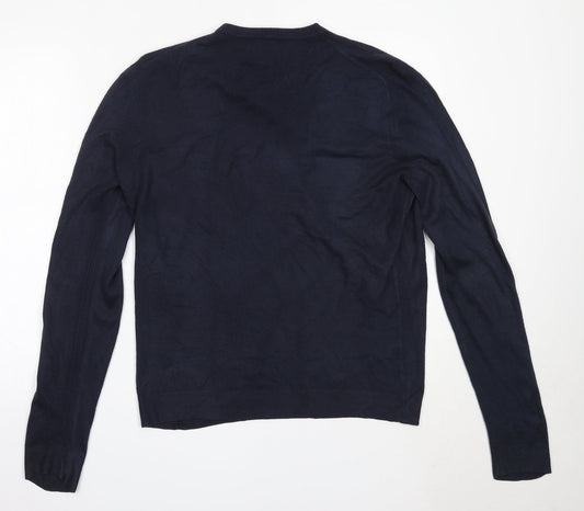 Burton Mens Blue V-Neck  Acrylic Pullover Jumper Size M