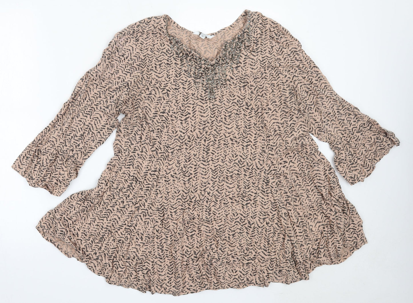 Womens UK Size 12 Joanna Hope Beige Basic Blouse