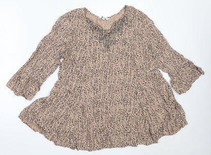 Womens UK Size 12 Joanna Hope Beige Basic Blouse