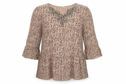 Womens UK Size 12 Joanna Hope Beige Basic Blouse