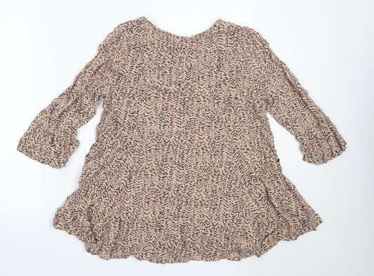 Womens UK Size 12 Joanna Hope Beige Basic Blouse