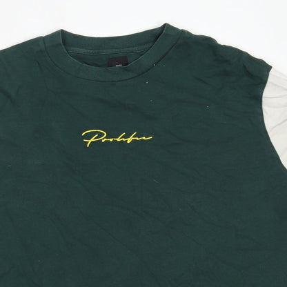 River Island Girls Green  Cotton Basic T-Shirt Size XL Round Neck