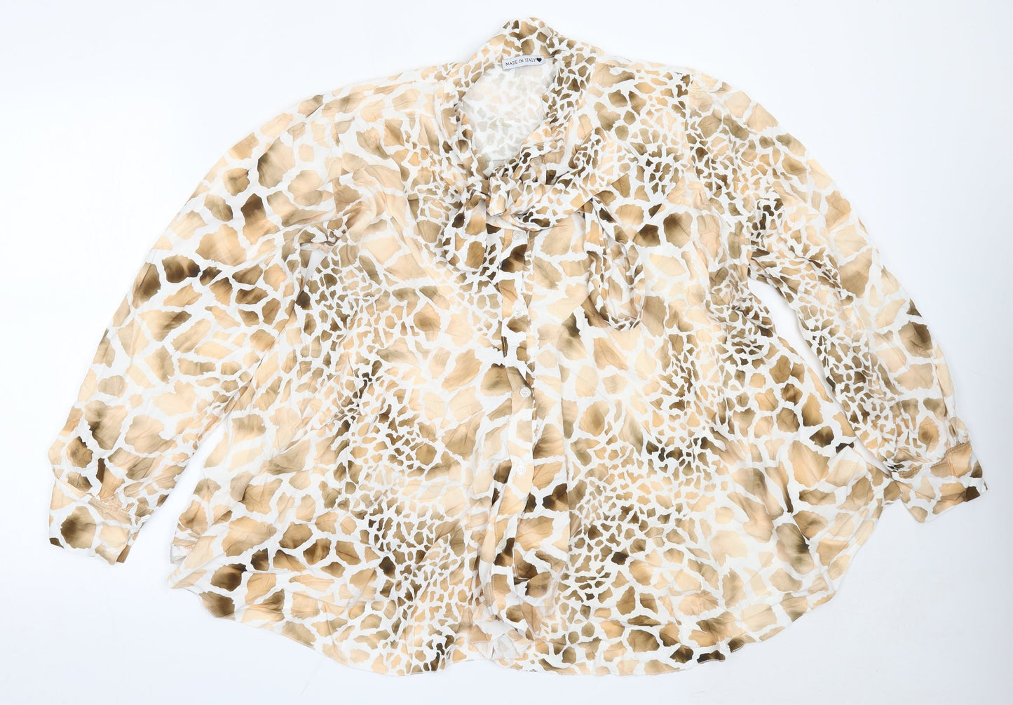 Womens UK Size L Preworn Beige Basic Blouse