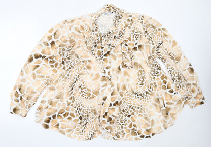 Womens UK Size L Preworn Beige Basic Blouse