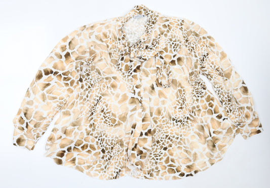 Womens UK Size L Preworn Beige Basic Blouse